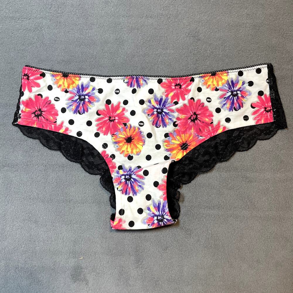 Victoria's Secret PINK 2012 Lace Back Low Rise Hipster Panty Floral Polka Dot